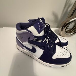 Nike Air Jordan Purple and White Athletic Shoes